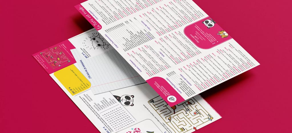 Sets de table originaux réalisés par un graphiste freelance à Bellegarde