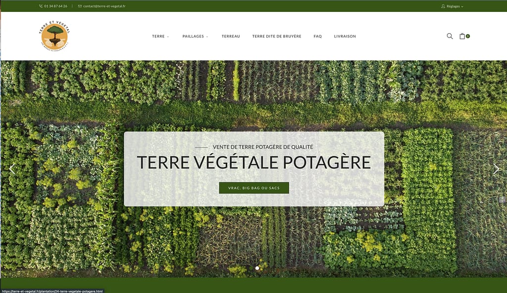 Création du site e-commerce Terre et Végétal sous PrestaShop