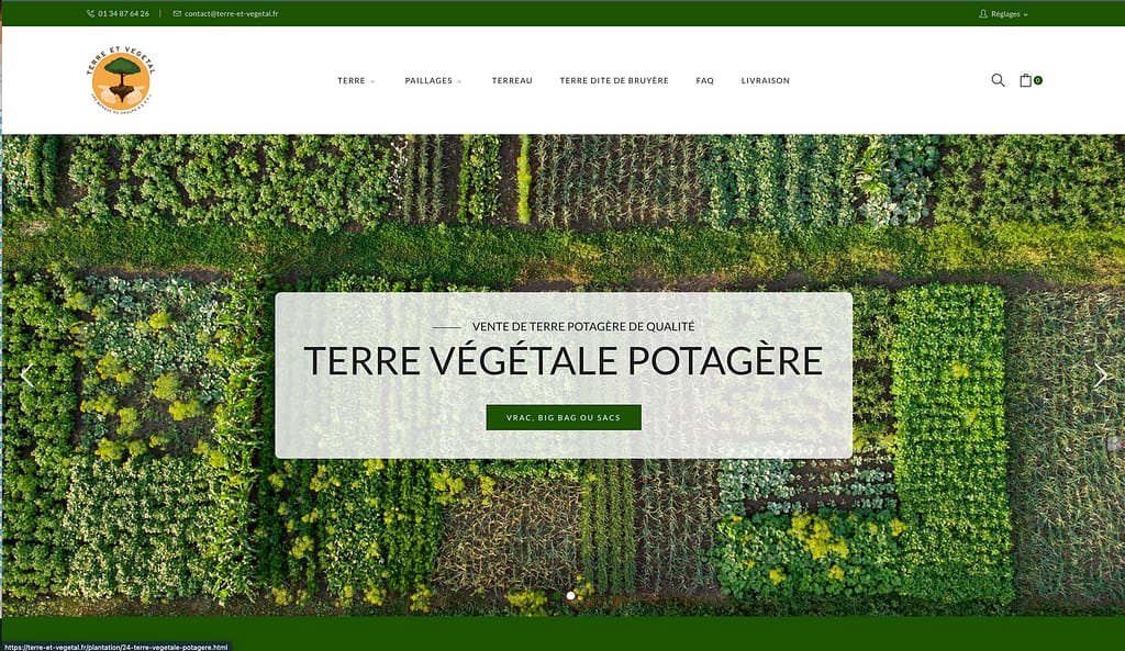 Création du site e-commerce Terre et Végétal sous PrestaShop
