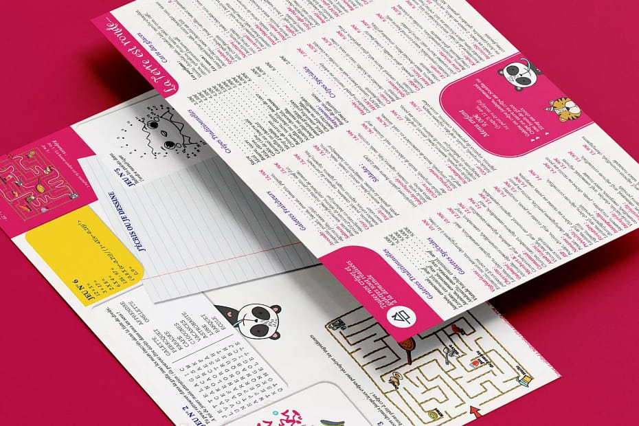 Sets de table originaux réalisés par un graphiste freelance à Bellegarde